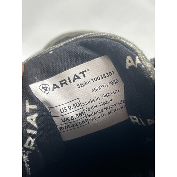 Ariat Hilo Stretch Mens 9.5D Tan Canvas Lace Up Moc Toe Casual Loafer Slip-On - Picture 10 of 10